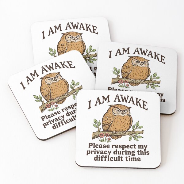 Item preview, I Am Awake Please Respect My Privacy Funny Owl Humor designed and sold by Wildstrandflame.
