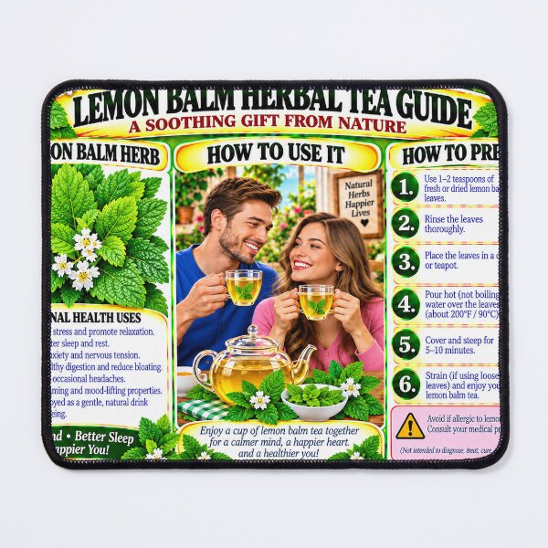 Item preview, Lemon Balm Herbal Tea Guide designed and sold by New Wave Artworks & Odds &Ends.
