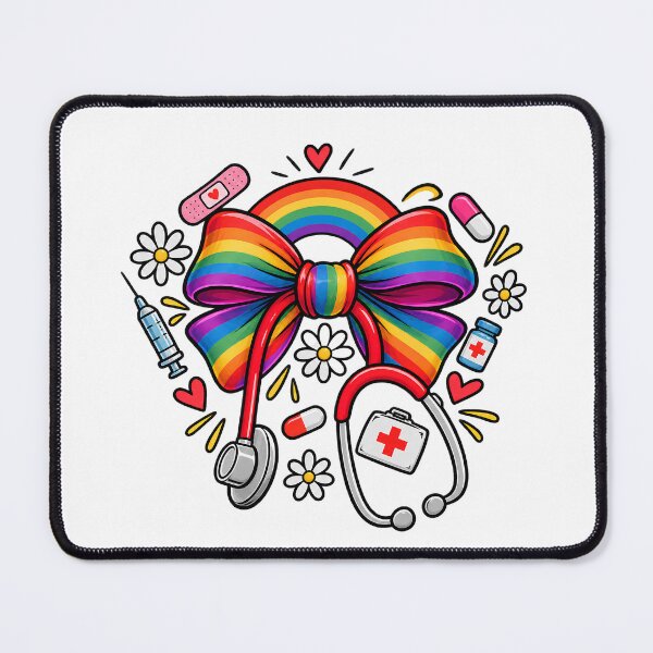 Item preview, Neurodivergent Nurse Rainbow Bow Stethoscope - Cute Pediatric Nurse Autistic Nurse designed and sold by Neurospicy Trolls.