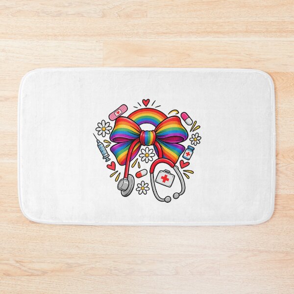 Item preview, Neurodivergent Nurse Rainbow Bow Stethoscope - Cute Pediatric Nurse Autistic Nurse designed and sold by Neurospicy Trolls.