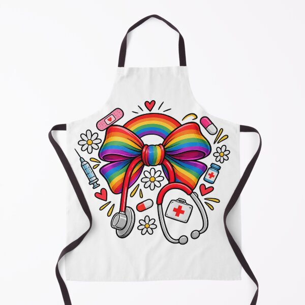 Item preview, Neurodivergent Nurse Rainbow Bow Stethoscope - Cute Pediatric Nurse Autistic Nurse designed and sold by Neurospicy Trolls.