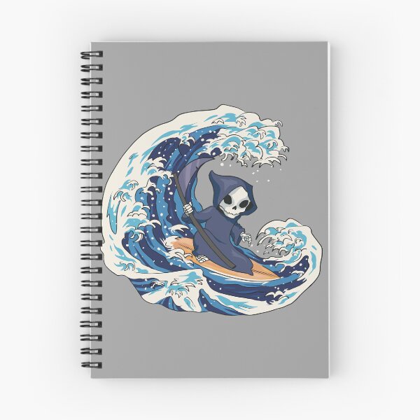 Item preview, Funny Grim Reaper Surfing The Great Wave Spooky Summer designed and sold by Hilal-Studio.