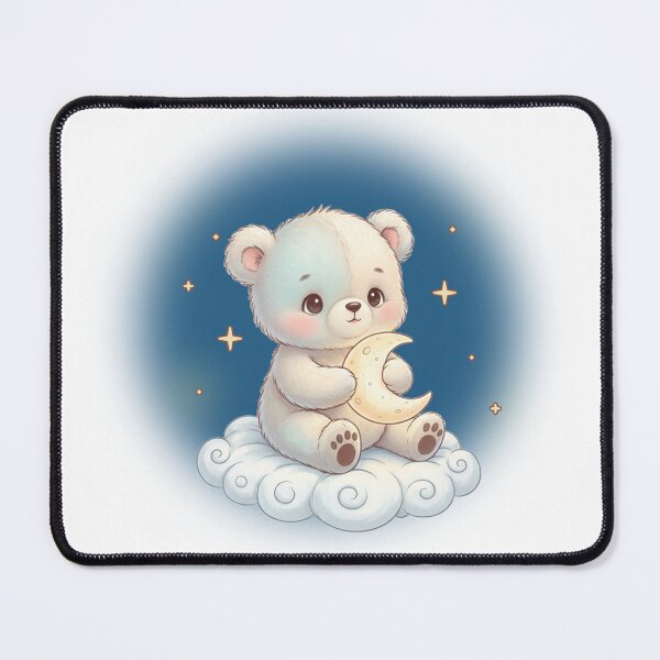 Item preview, Little Night Cloud – Cute Bear on Cloud designed and sold by Herzbaumatelier.