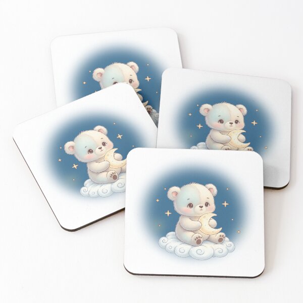 Item preview, Little Night Cloud – Cute Bear on Cloud designed and sold by Herzbaumatelier.