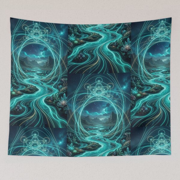 Item preview, Glowing Bioluminescent River Delta Sacred Geometry | Monkeybusiness designed and sold by monkeybusiness.pt.