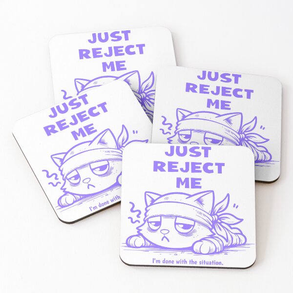 Item preview, Just Reject Me Grumpy Cat T-Shirt | Funny Sarcastic Graphic Tee | Cute Anime Style Streetwear Shirt designed and sold by vec4u.