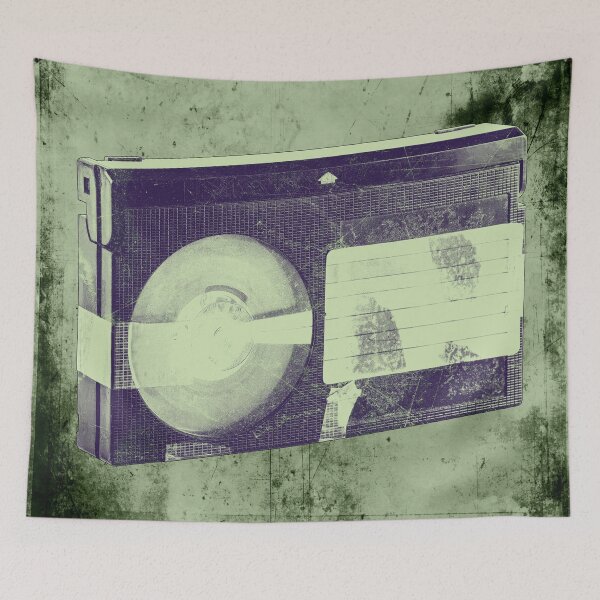 Item preview, Green Weathered VHS Cassette Faded Label Vintage Media designed and sold by Ghoul Enterprises.