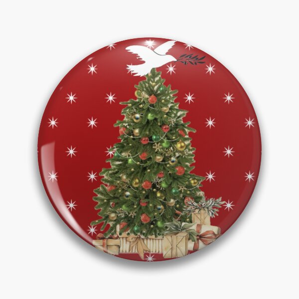 Item preview, Peace Dove Merry Christmas Red Green Tree Vintage Digital Collage designed and sold by Licorice Moon.