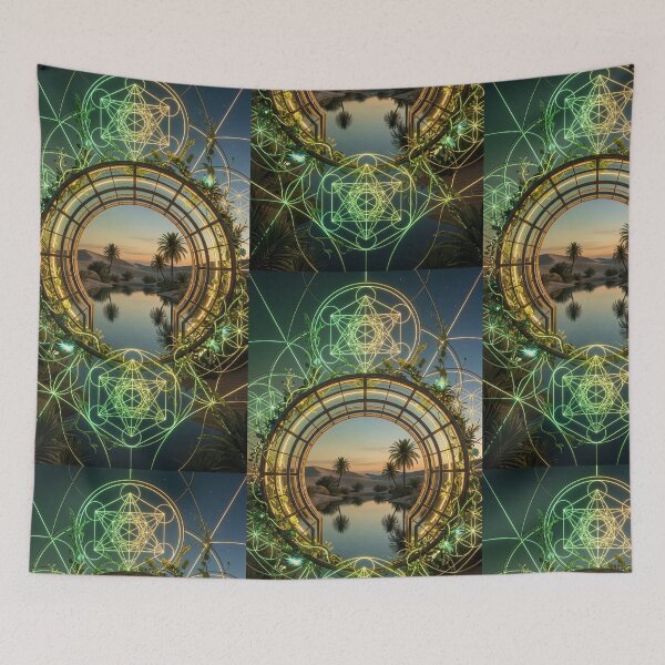 Item preview, Glowing Sacred Geometry Desert Oasis Portal | Monkeybusiness designed and sold by monkeybusiness.pt.