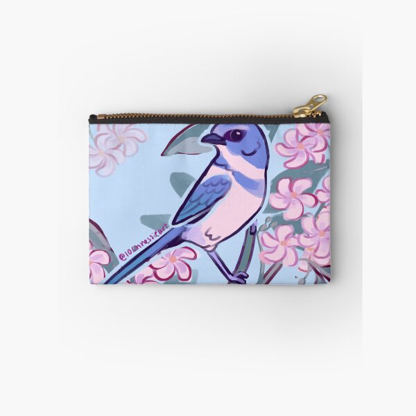 Item preview, Blue Jay Among Pink Blossoms Pastel Bird Illustration designed and sold by FabienDutoit.