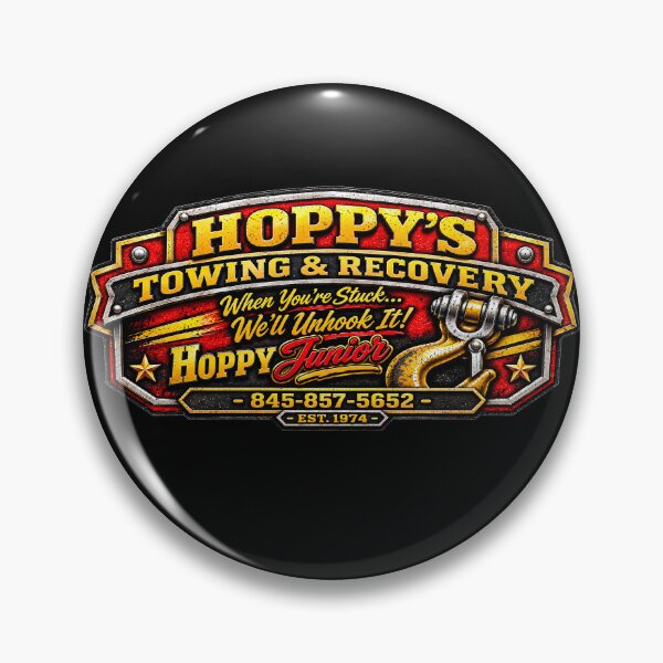 Item preview, Hoppy’s Towing & Recovery Badge | Hoppy Junior Tow Truck Logo designed and sold by Shabby Script Archive | Digital Designer .