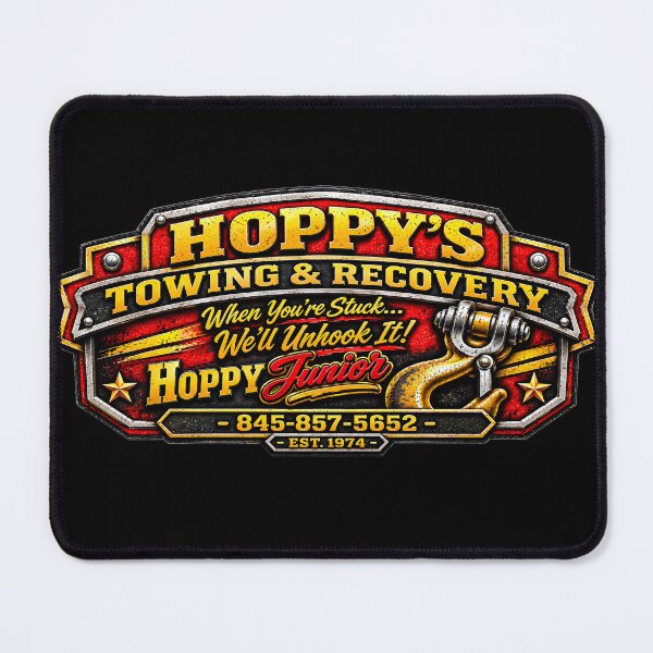Item preview, Hoppy’s Towing & Recovery Badge | Hoppy Junior Tow Truck Logo designed and sold by Shabby Script Archive | Digital Designer .