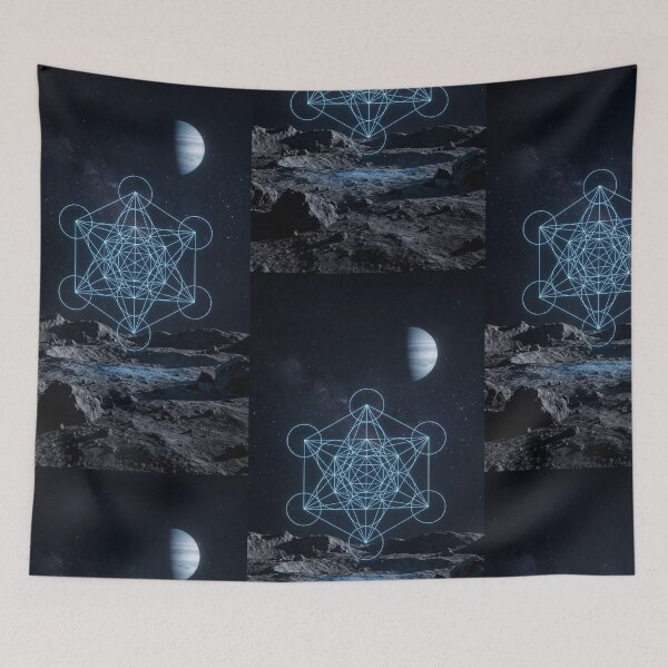 Item preview, Glowing Metatron's Cube Lunar Landscape Night | Monkeybusiness designed and sold by monkeybusiness.pt.