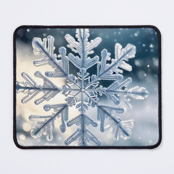 Artikelvorschau, Winter Snow Crystal Design – Beautiful Ice Blue & White Frosty Winter entworfen und verkauft von PureHopeStudio.