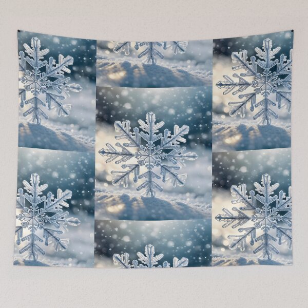 Artikelvorschau, Winter Snow Crystal Design – Beautiful Ice Blue & White Frosty Winter entworfen und verkauft von PureHopeStudio.