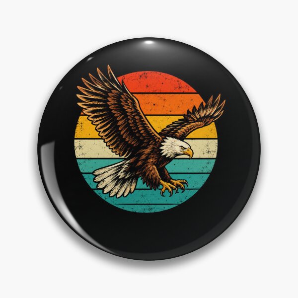 Item preview, Bald Eagle Retro Sunset Vintage Americana Freedom Flight designed and sold by Moizento.
