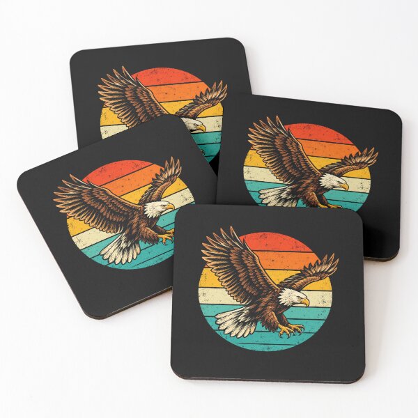 Item preview, Bald Eagle Retro Sunset Vintage Americana Freedom Flight designed and sold by Moizento.