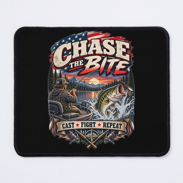 Item preview, Chase the Bite - Vintage Bass Fishing Americana T-Shirt designed and sold by DomKo10.