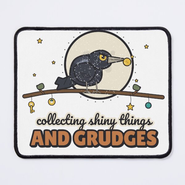 Item preview, Collecting Shiny Things and Grudges - Funny Crow designed and sold by BooAndBloomCo.