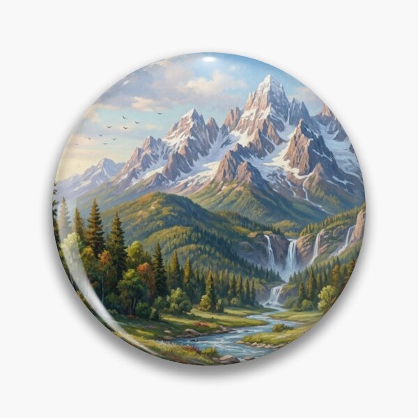 Item preview, Mountain Nature Landscape Painting designed and sold by ShivCraftStudio.