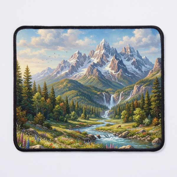 Item preview, Mountain Nature Landscape Painting designed and sold by Shivora Studio.