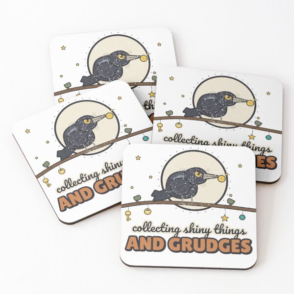 Item preview, Collecting Shiny Things and Grudges - Funny Crow designed and sold by BooAndBloomCo.