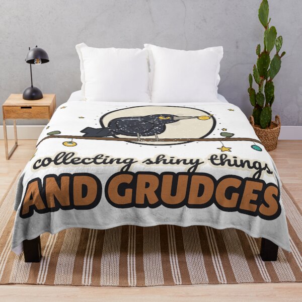 Item preview, Collecting Shiny Things and Grudges - Funny Crow designed and sold by BooAndBloomCo.