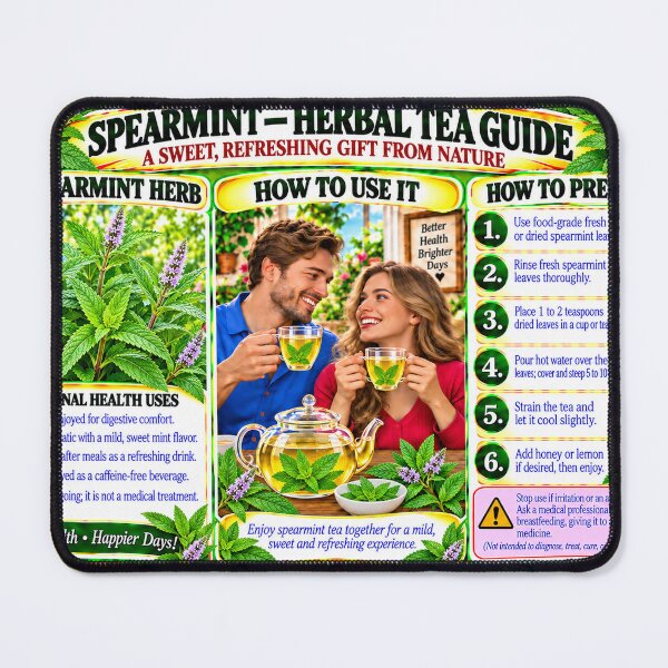 Item preview, Refreshing Spearmint Herbal Tea Guide designed and sold by New Wave Artworks & Odds &Ends.