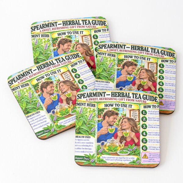 Item preview, Refreshing Spearmint Herbal Tea Guide designed and sold by New Wave Artworks & Odds &Ends.