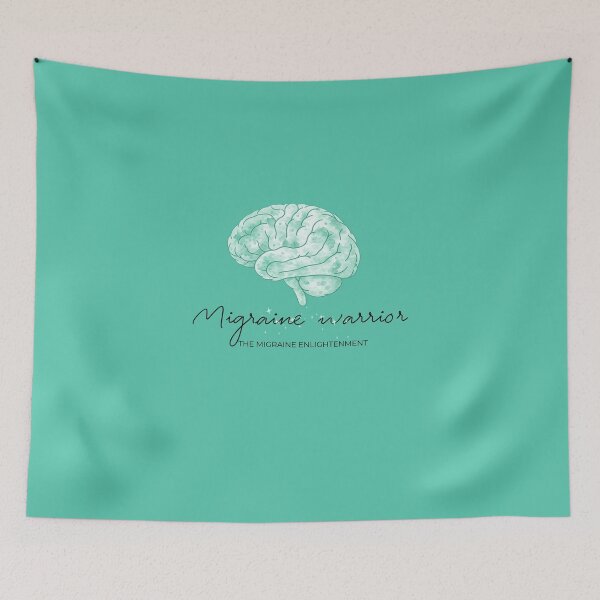 Item preview, Migraine Warrior (sage green brain art) designed and sold by The Migraine Enlightenment.