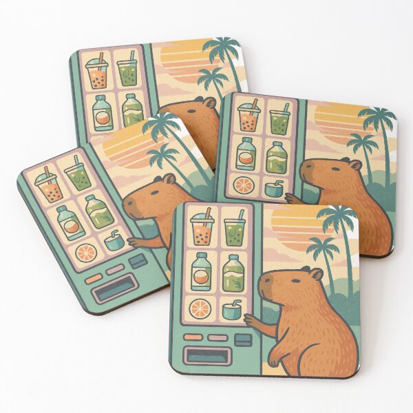 Item preview, Summer Capybara – Retro Capybara by Vending Machine Vintage Poster designed and sold by Graphicarium Shop.