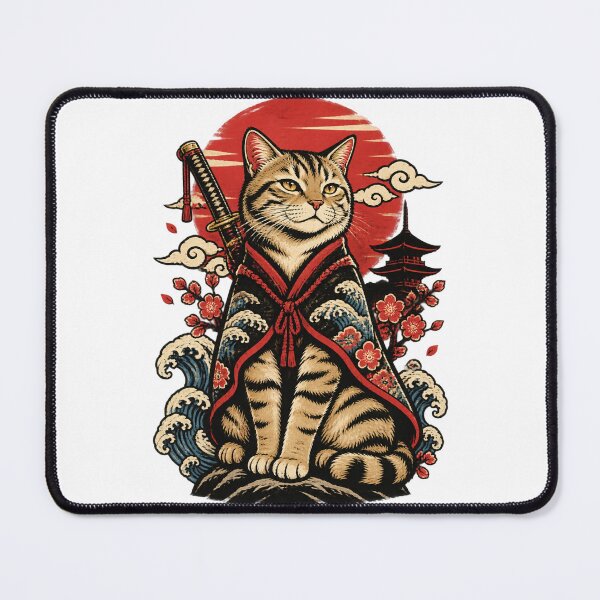 Item preview, Whisker Samurai Katana Blade Cute Feline Warrior Japanese Art Aesthetic Graphic designed and sold by gamefun999.