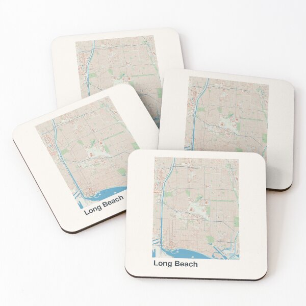 Item preview, Long Beach Minimalistic Map Art designed and sold by MapsNerd.
