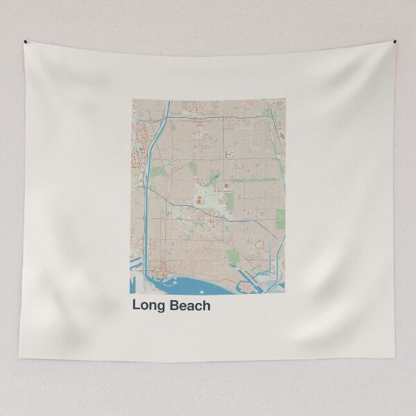 Item preview, Long Beach Minimalistic Map Art designed and sold by MapsNerd.