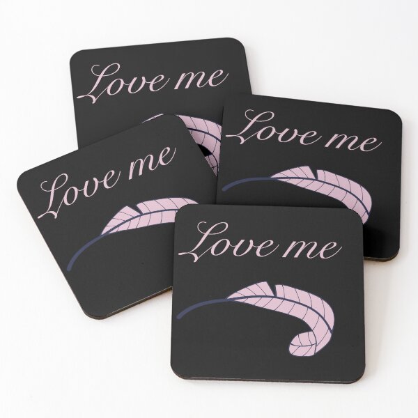 Item preview, Love Me – Romantic Pink Feather Typography designed and sold by VariusDesigns.
