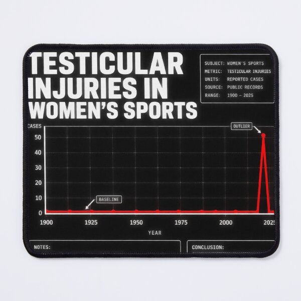 Item preview, Testicular Injuries in Women’s Sports – Minimalist Satirical Graph Design designed and sold by keltee.