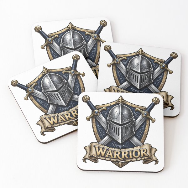 Item preview, Fighter Class Emblem Armored Knight Helmet Shields Battle Axes RPG Warrior designed and sold by CleverRaccoon.