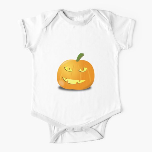 angry jack o lantern baby one piece by passie redbubble redbubble