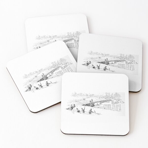Item preview, Vintage Civil War Camp Entrenchment Engraving designed and sold by Antique Science Press.