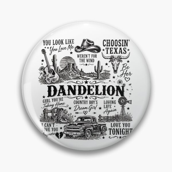 Item preview, Dandelion Country Music Texas Cowboy Aesthetic, Vintage Country Girl  designed and sold by CatiaStudioArt.