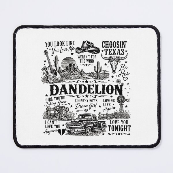 Item preview, Dandelion Country Music Texas Cowboy Aesthetic, Vintage Country Girl designed and sold by CatiaStudioArt.