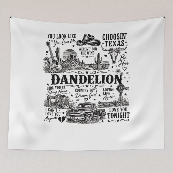 Item preview, Dandelion Country Music Texas Cowboy Aesthetic, Vintage Country Girl  designed and sold by CatiaStudioArt.