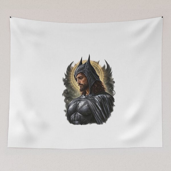 Item preview, Jesus Wearing Batman Suit The Dark Knight Savior Mashup designed and sold by dartoffofo⭐⭐⭐⭐⭐.
