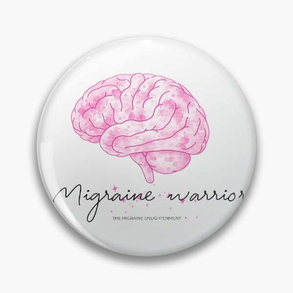Aperçu de l'œuvre Guerrière de la migraine (dessin d'un cerveau rose vif) créée et vendue par The Migraine Enlightenment.