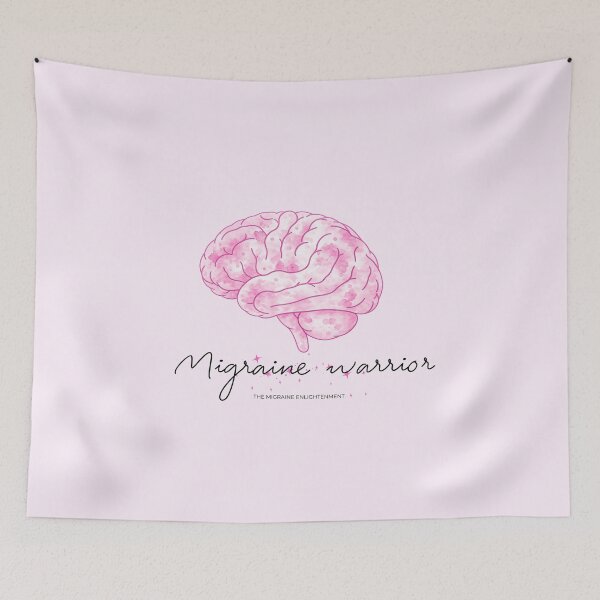 Item preview, Migraine Warrior (bright rose pink brain art) designed and sold by The Migraine Enlightenment.