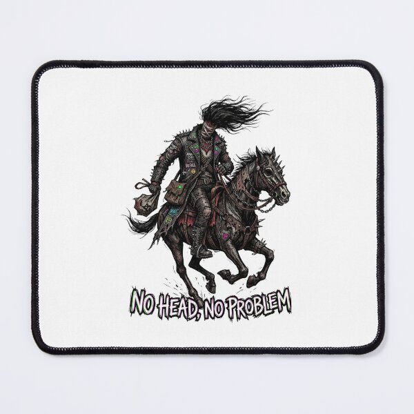 Item preview, No Head No Problem - Punk Headless Horseman on Spiked Horse with Rebel Patches Art designed and sold by StickVerse by Owais.