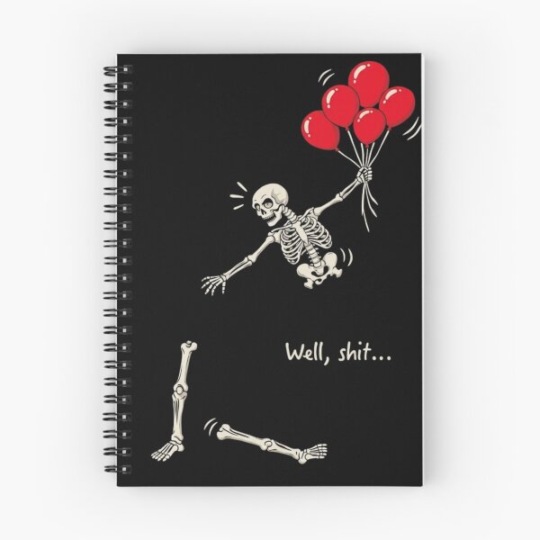 Item preview, Well Shit Funny Skeleton Floating With Red Balloons Lost Legs Dark Humor designed and sold by haitrieuic96.