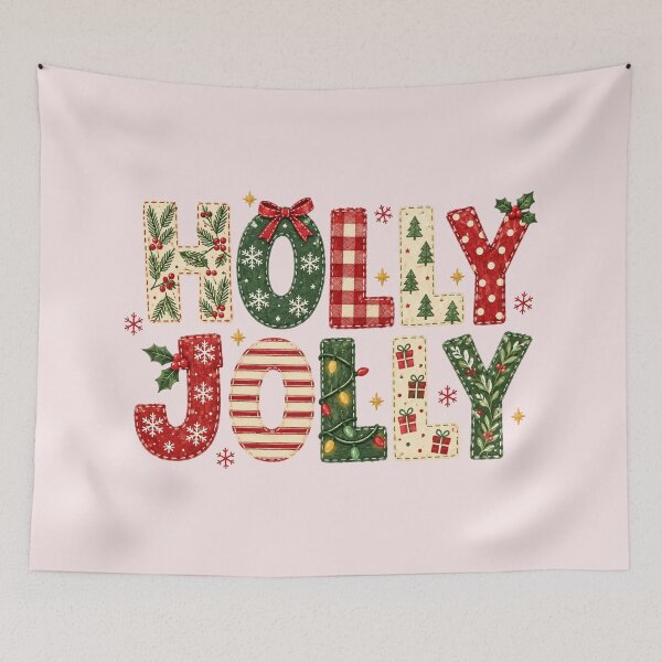 Item preview, Holly Jolly Christmas, Preppy Christmas, Distressed Coquette Holiday, Festive Plaid Christmas Aesthetic, Vintage Holiday Style, Cute Xmas Gift designed and sold by Quiajia.