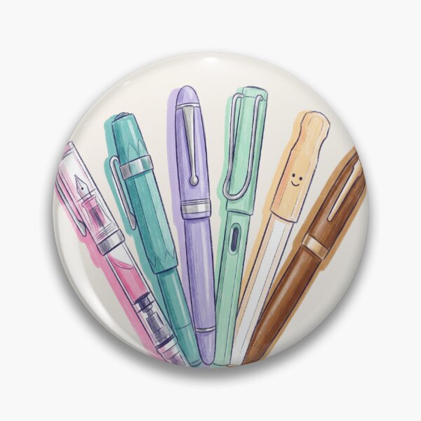Item preview, Colorful pastel Hand-Painted Fountain Pens Collection Art Print – Calligraphy & Ink Lovers Wall Decor designed and sold by Graphicarium Shop.