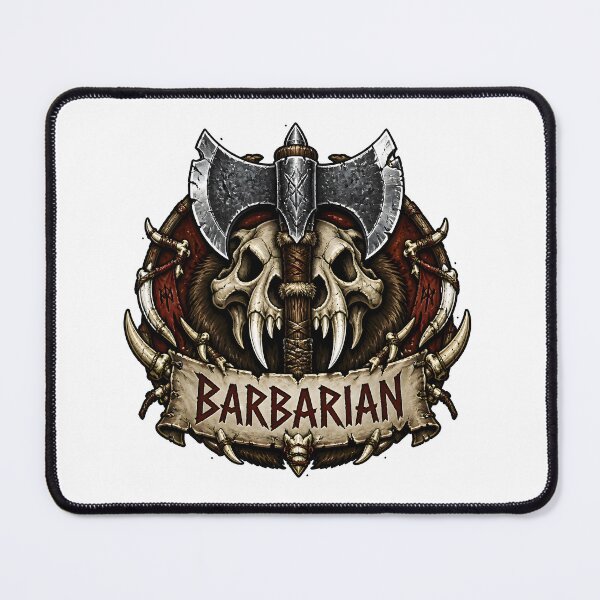 Item preview, Barbarian Class Emblem Greataxe Bear Skull RPG tabletop designed and sold by CleverRaccoon.